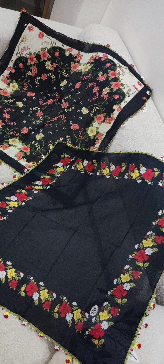 2'li Çeyizlik Oyalı Tülbent - Görsel 4