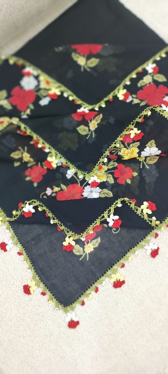 2'li Çeyizlik Oyalı Tülbent - Görsel 3