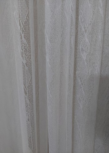 2 adet Beyaz Düz Desen Tül Perde - Görsel 2