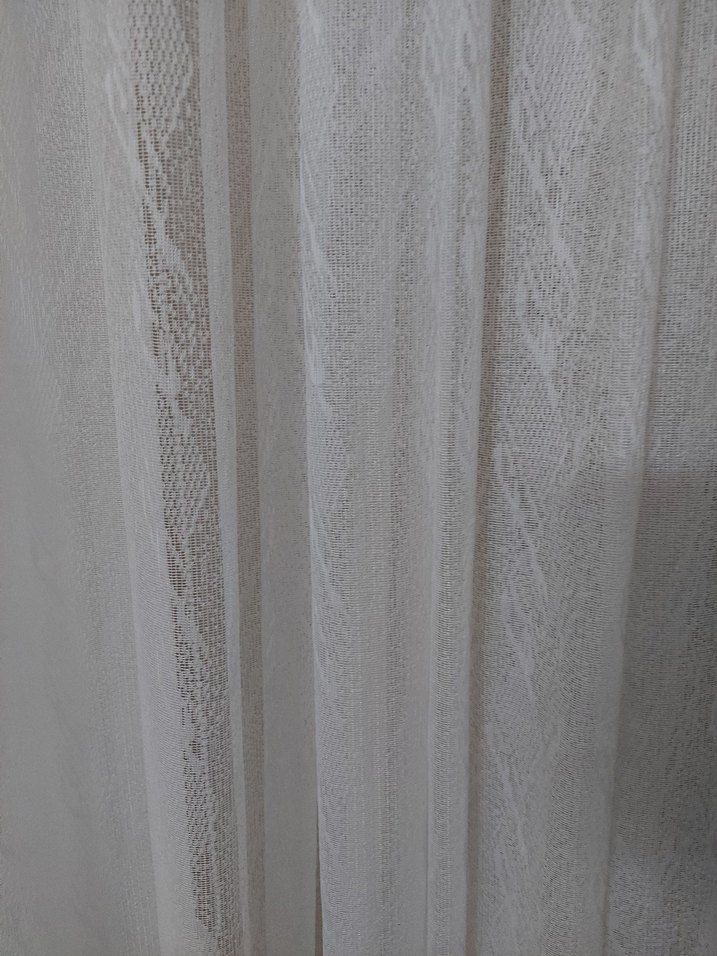 2 adet Beyaz Düz Desen Tül Perde - Görsel 2