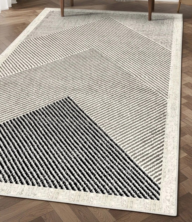 Gri Çizgili Çağdaş Halı - Görsel 2