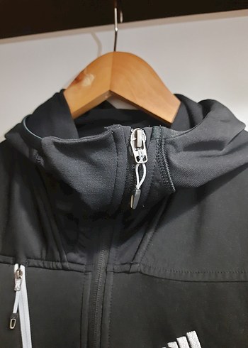 Adidas Siyah Fermuarlı Kapüşonlu Ceket - Görsel 4