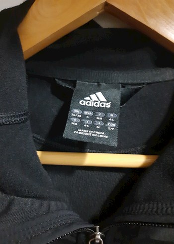 Adidas Siyah Fermuarlı Kapüşonlu Ceket - Görsel 5
