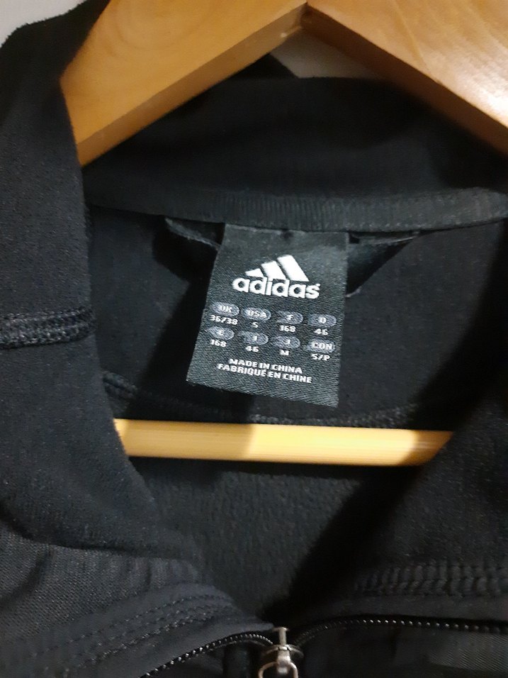 Adidas Siyah Fermuarlı Kapüşonlu Ceket - Görsel 5