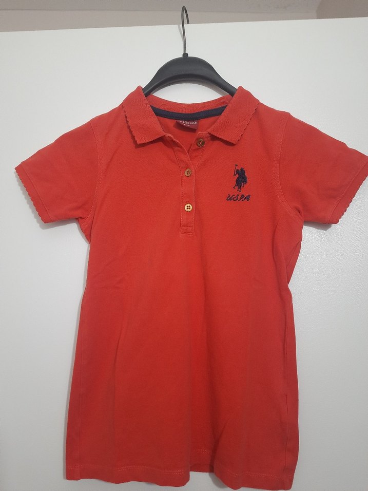 Kız Çocuk Kırmızı Polo Tişört - Görsel 3