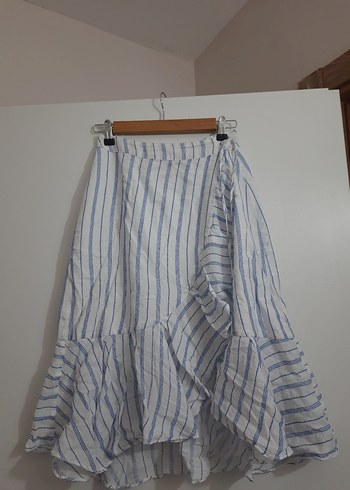 Beyaz Çizgili keten takım - Görsel 4