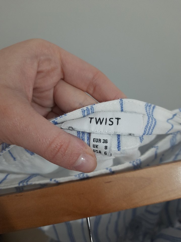 Beyaz Çizgili keten takım - Görsel 5