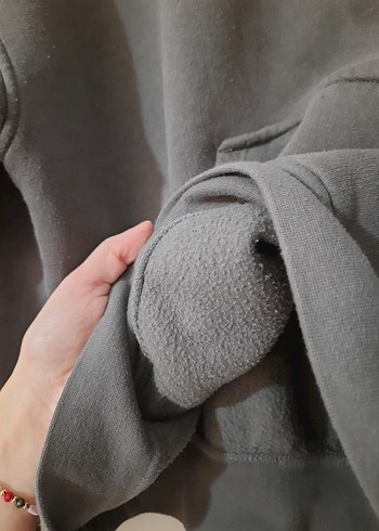 koyu yesil Kadın Oversize Sweatshirt - Görsel 4