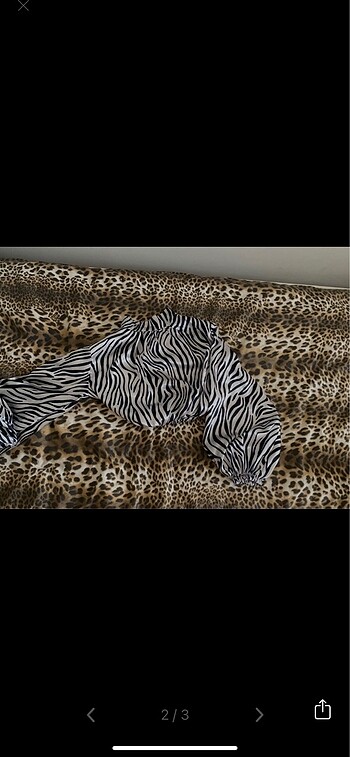 Diğer Zebra desenli saten bluz