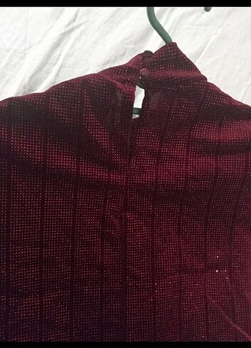 xl Beden bordo Renk Simli bluz
