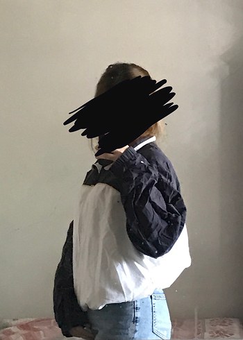 Lacivert beyaz paraşüt ceket