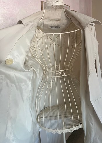 GİZ Bej Düğmeli Midi Trençkot - Görsel 5