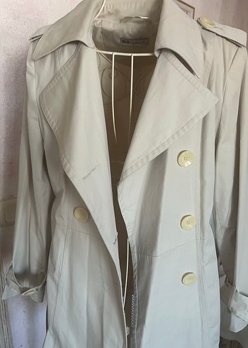 GİZ Bej Düğmeli Midi Trençkot - Görsel 7