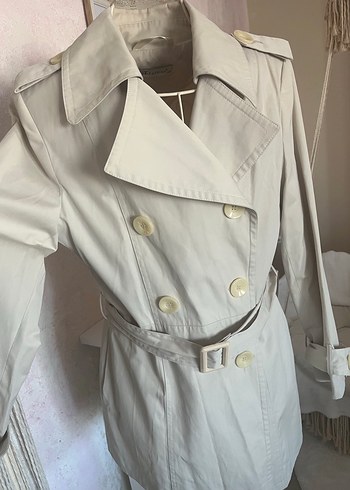 GİZ Bej Düğmeli Midi Trençkot - Görsel 4