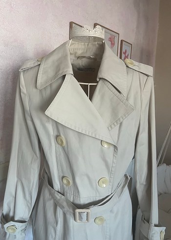 GİZ Bej Düğmeli Midi Trençkot - Görsel 2