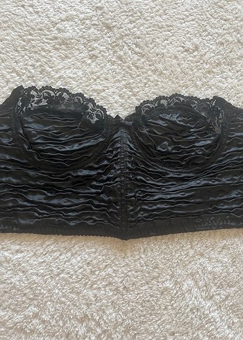 Dantel detaylı büstiyer crop - Görsel 5