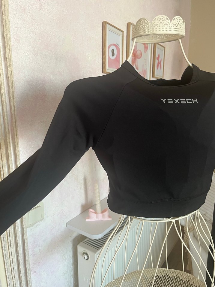 YEXECH Streç Sporcu Crop Top - Görsel 2