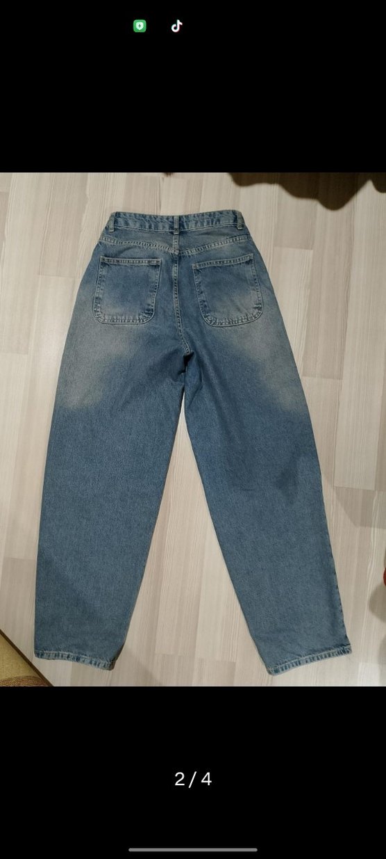 Kadın Gri Mavi Baggy Denim Pantolon - Görsel 2