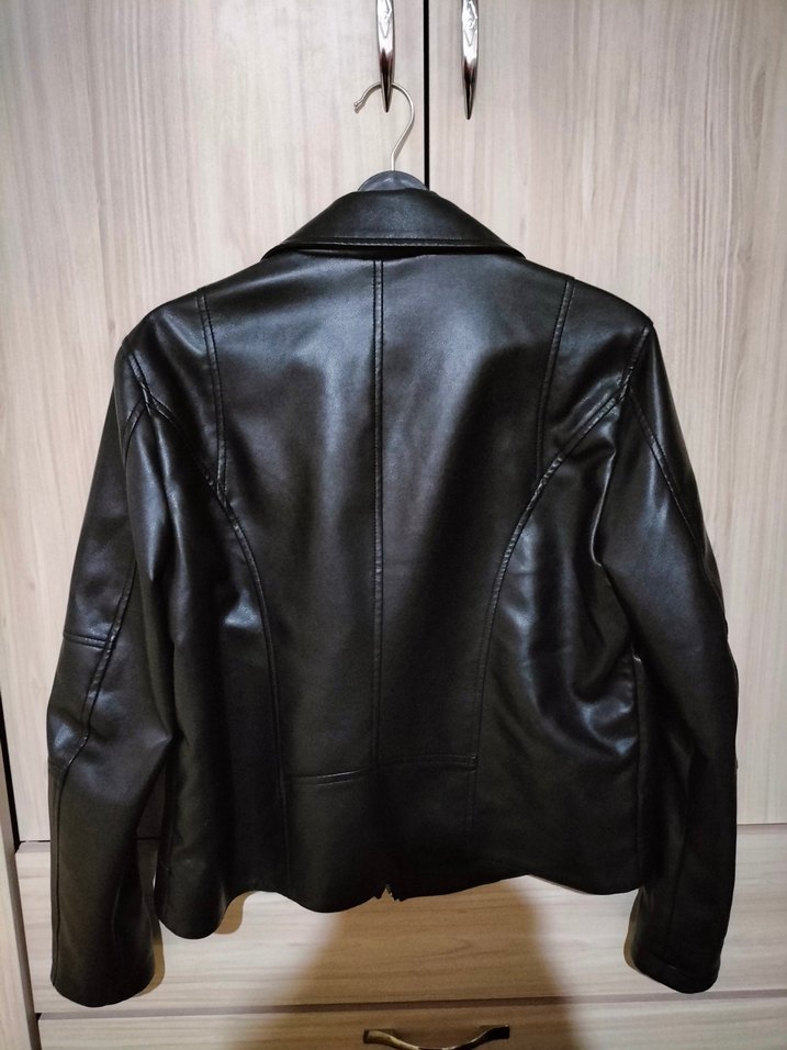 Kadın Siyah Deri Ceket - Görsel 2