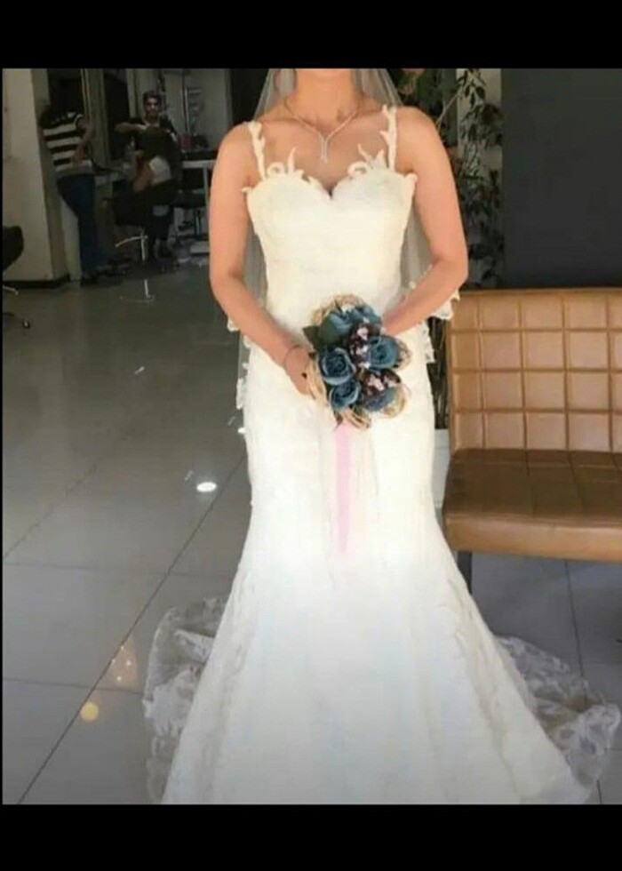 Balik model sırt dekolteli gelinlik  - Görsel 4