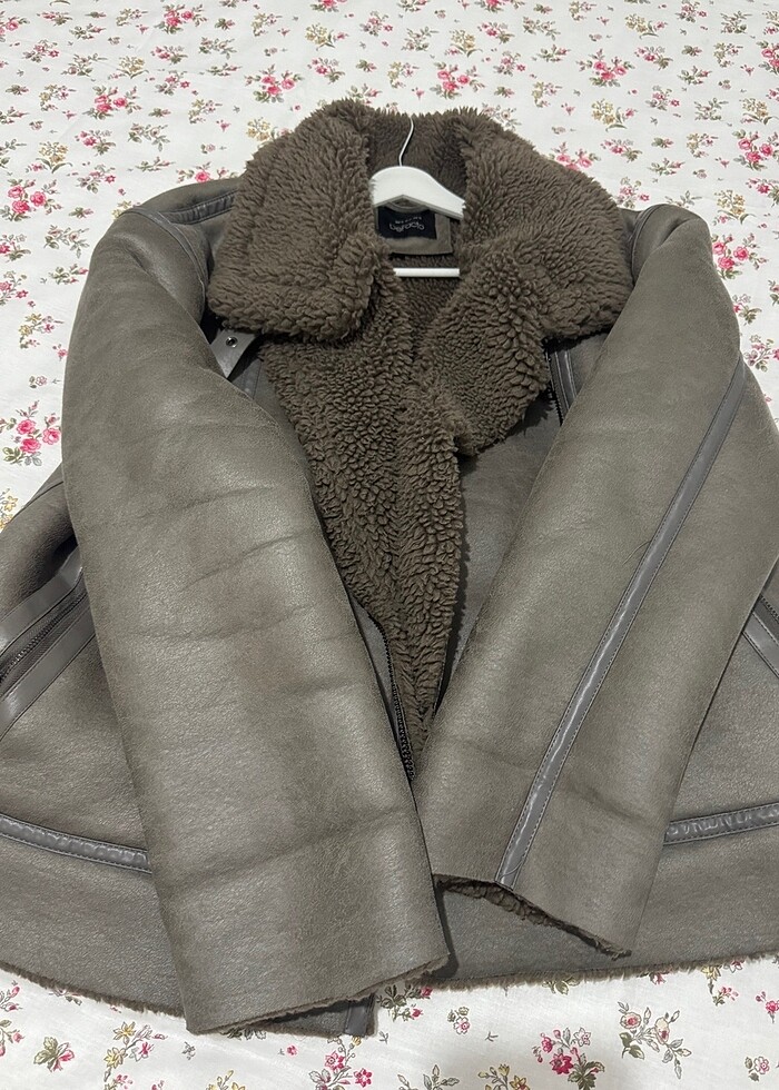 Kürklü süet çeket - Görsel 2