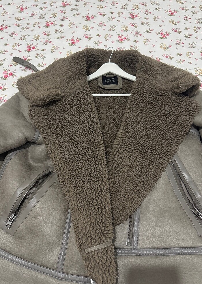 Kürklü süet çeket - Görsel 3