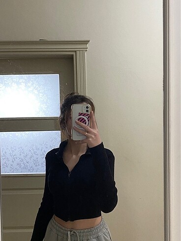 Fermuarlı crop