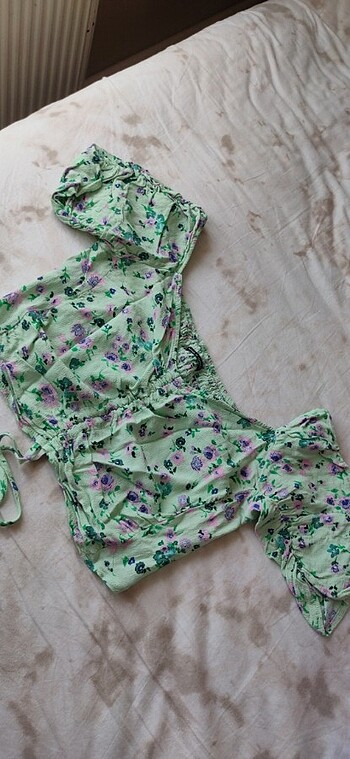Çiçekli crop bluz