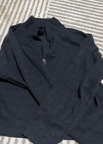 Antrasit Fermuarlı Sweatshirt - Görsel 2