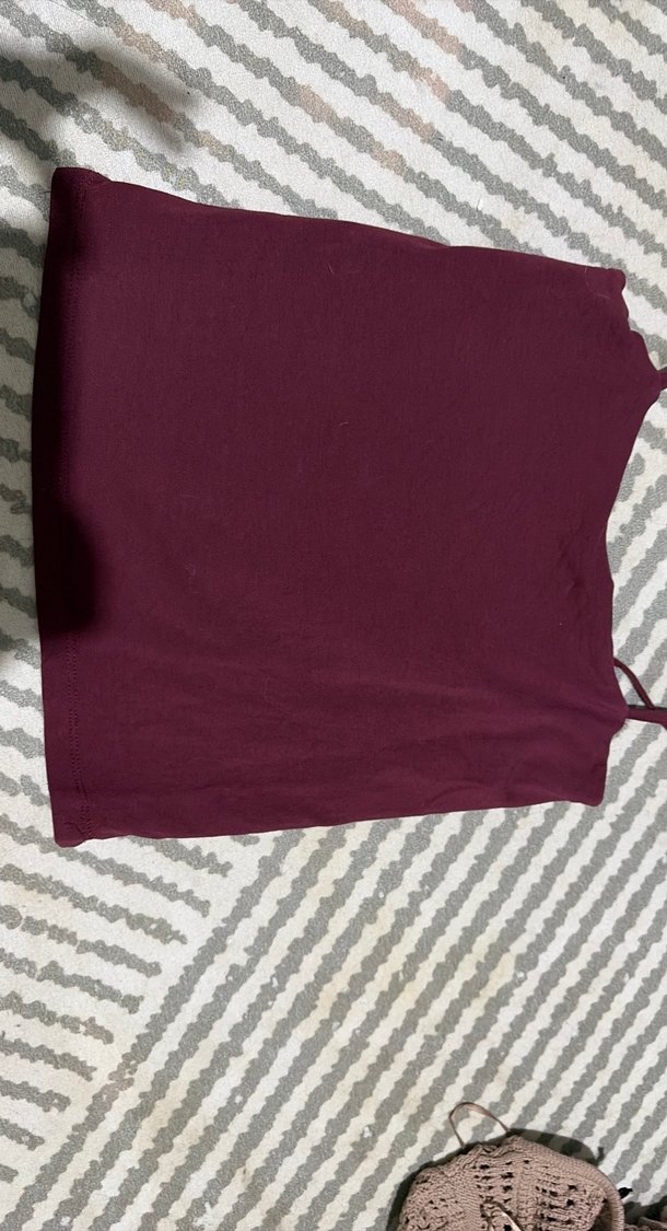 Bordo Kadın İnce Askılı Atlet - Görsel 2