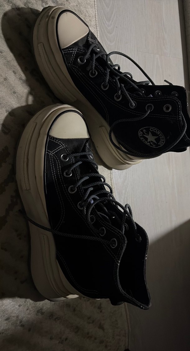 Siyah Gri Bağcıklı Kadın Spor Ayakkabı - Görsel 3