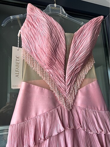 xs Beden ALFABETA mini taşlı pembe elbise