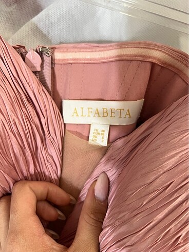 ALFABETA mini taşlı pembe elbise - Görsel 9