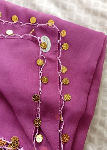 Mor Boncuklu İpek Görünümlü yazma - Görsel 2