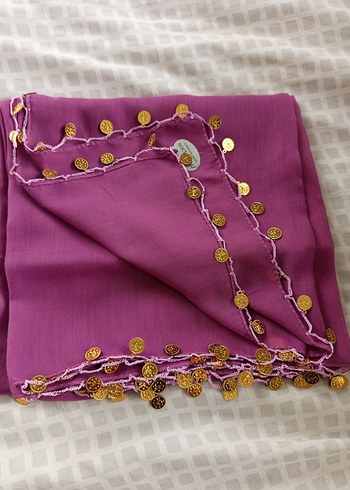 Mor Boncuklu İpek Görünümlü yazma - Görsel 3