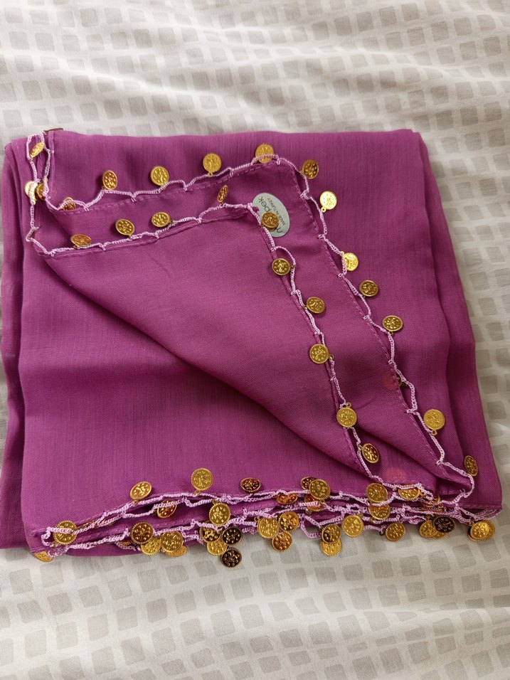 Mor Boncuklu İpek Görünümlü yazma - Görsel 3