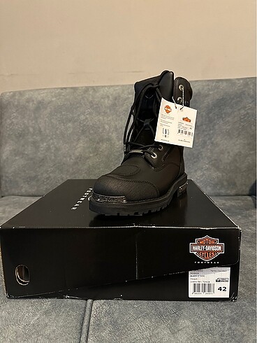 42 Beden Harley Davidson Riddick Erkek Siyah Deri Bot