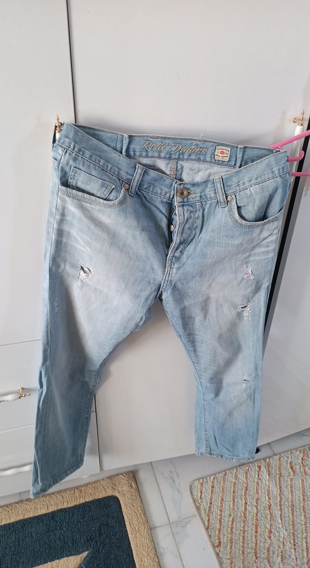 Erkek açık mavi baggy kot pantolon - Görsel 2