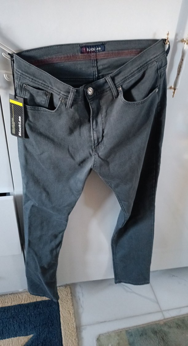 Black Lee Erkek Gri orijinal Kot Pantolon - Görsel 3