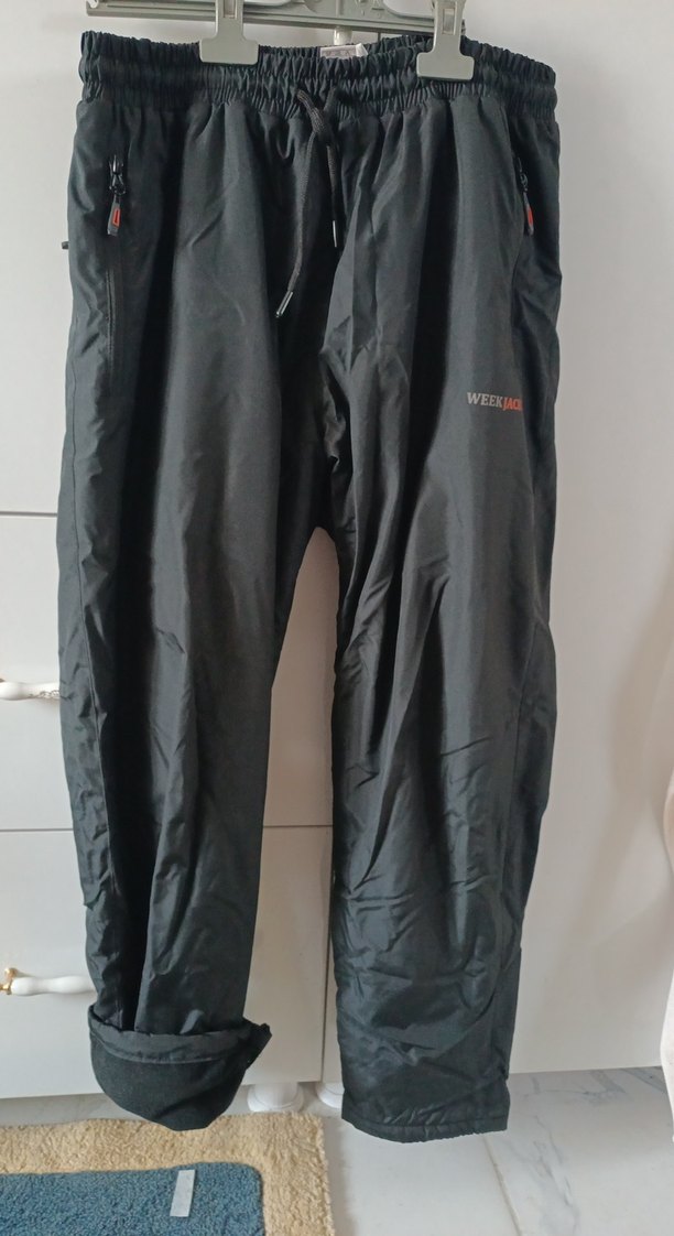 Erkek Siyah  hardshell  su ve rüzgar geçirmez pantolon - Görsel 2