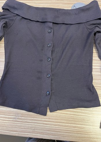 straplez önü düğmeli bluz - Görsel 4