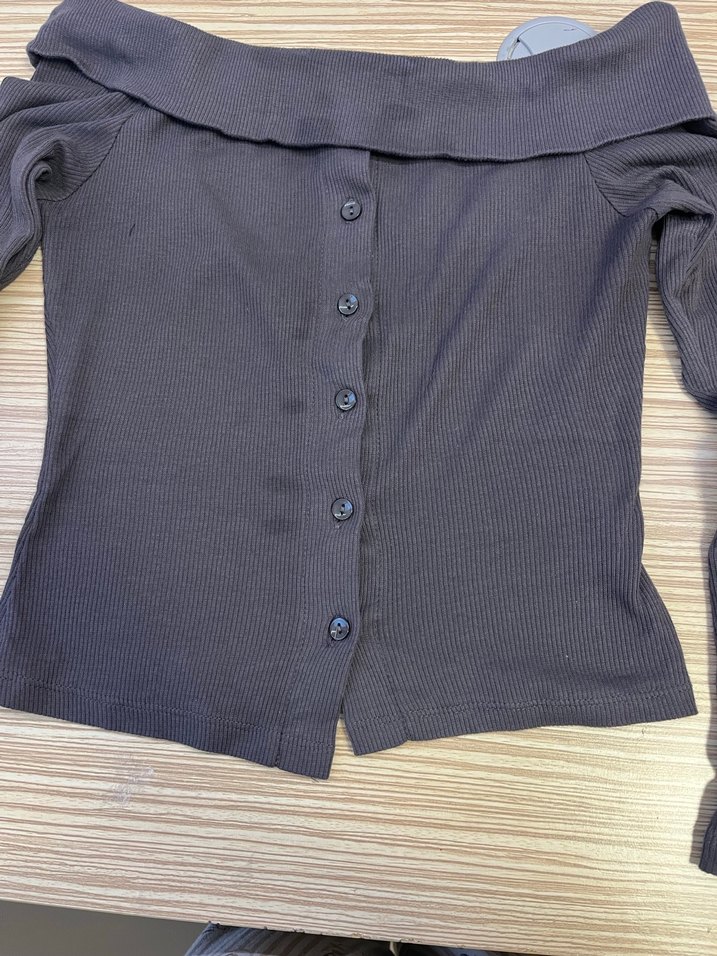 straplez önü düğmeli bluz - Görsel 4