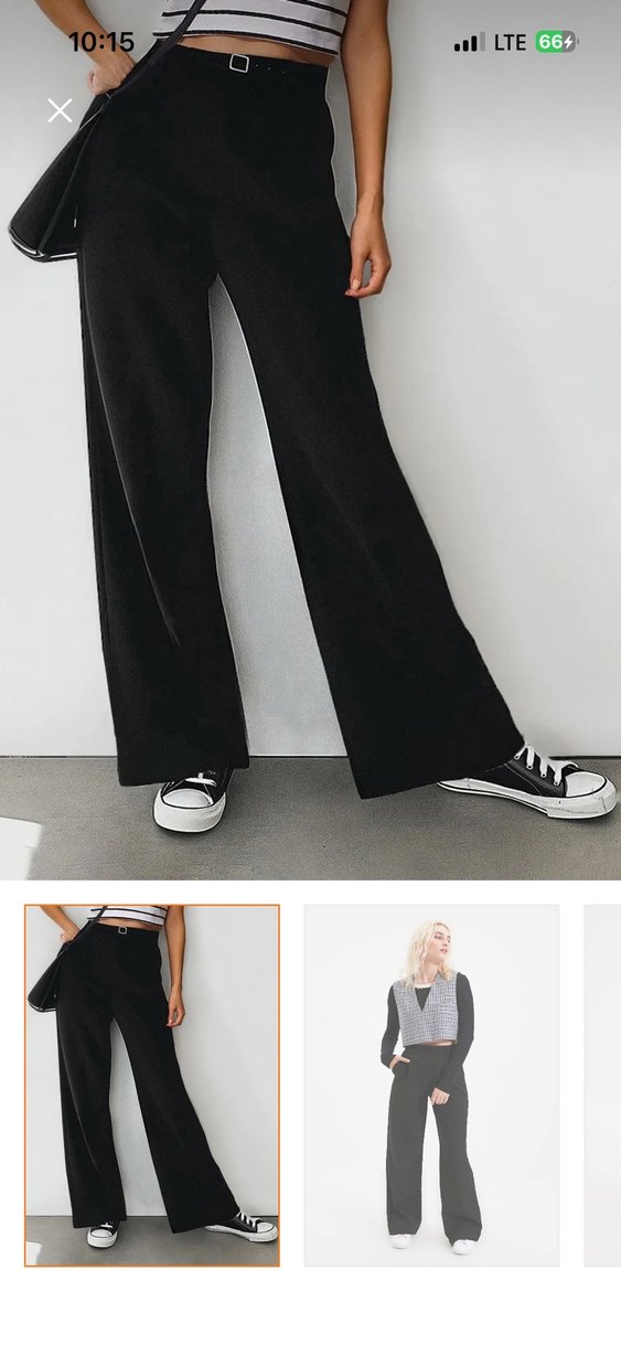Siyah Rahat Kesim Kadın Kumaş Pantolon - Görsel 2