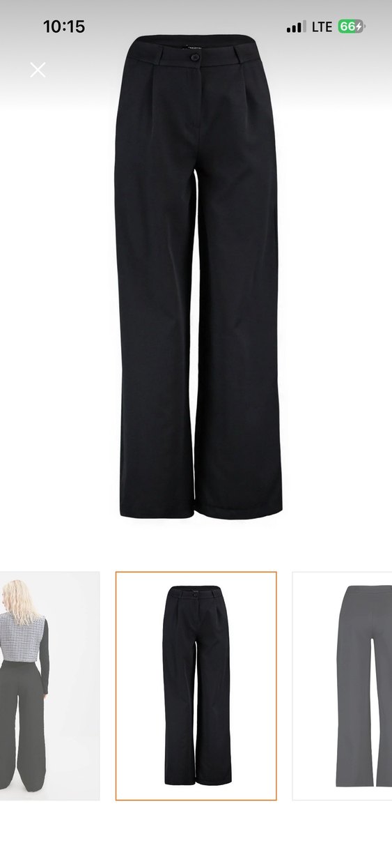 Siyah Rahat Kesim Kadın Kumaş Pantolon - Görsel 3
