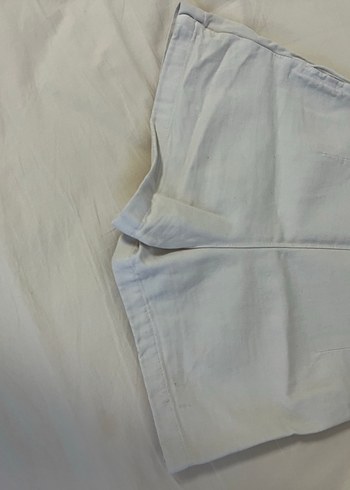 Bej Pilili Keten Midi şort etek - Görsel 3