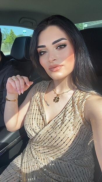 Gold parıltılı abiye