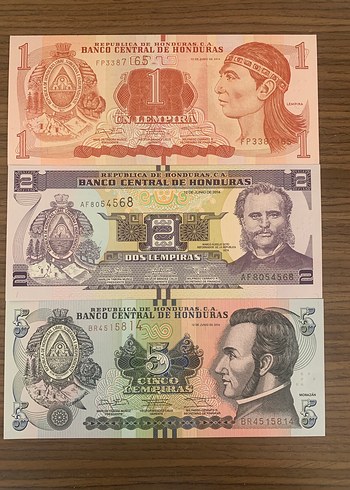 Honduras Lempira Banknot Seti