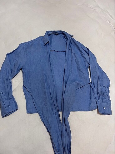 Zara Zara crop keten gömlek