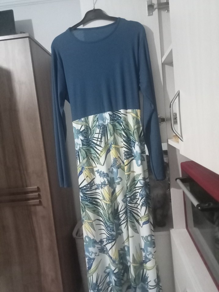 Düğmeli Uzun Gri Kadın Kaban - Görsel 3