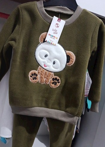 Kahverengi Nakışlı Bebek Erkek Takımı - Görsel 3